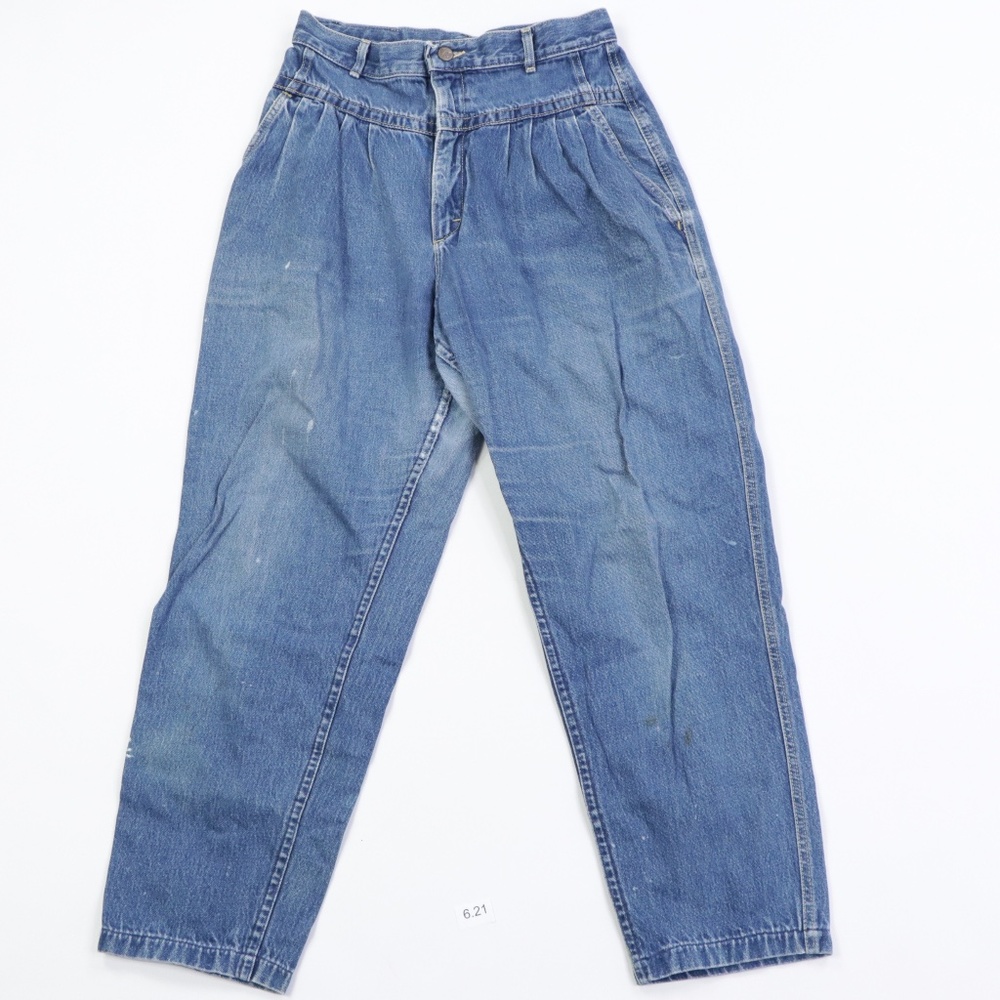 80s Lee Womens Size 14 Distressed Mom Jeans Blue